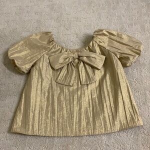 Brand new zara girls kids gold top with bow on back size 10 new with tags. NWT.